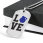 Love Police Necklace Stainless Steel or 18k Gold Dog Tag 24"-Express Your Love Gifts