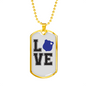 Love Police Necklace Stainless Steel or 18k Gold Dog Tag 24"-Express Your Love Gifts