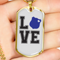 Love Police Necklace Stainless Steel or 18k Gold Dog Tag 24"-Express Your Love Gifts