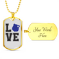 Love Police Necklace Stainless Steel or 18k Gold Dog Tag 24"-Express Your Love Gifts