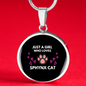 Love Sphynx Cat Circle Necklace Stainless Steel or 18k Gold 18-22"-Express Your Love Gifts