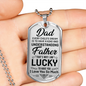 Love You Dad Necklace Stainless Steel or 18k Gold Dog Tag 24" Chain-Express Your Love Gifts