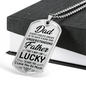 Love You Dad Necklace Stainless Steel or 18k Gold Dog Tag 24" Chain-Express Your Love Gifts
