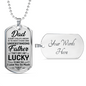 Love You Dad Necklace Stainless Steel or 18k Gold Dog Tag 24" Chain-Express Your Love Gifts