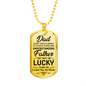 Love You Dad Necklace Stainless Steel or 18k Gold Dog Tag 24" Chain-Express Your Love Gifts