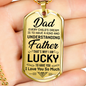 Love You Dad Necklace Stainless Steel or 18k Gold Dog Tag 24" Chain-Express Your Love Gifts