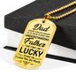 Love You Dad Necklace Stainless Steel or 18k Gold Dog Tag 24" Chain-Express Your Love Gifts