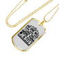 Love You More Black Christian Necklace Stainless Steel or 18k Gold Dog Tag 24" Chain-Express Your Love Gifts