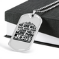 Love You More Black Christian Necklace Stainless Steel or 18k Gold Dog Tag 24" Chain-Express Your Love Gifts