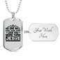 Love You More Than Jesus Christian Necklace Stainless Steel or 18k Gold Dog Tag 24" Chain-Express Your Love Gifts