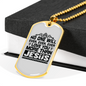 Love You More Than Jesus Christian Necklace Stainless Steel or 18k Gold Dog Tag 24" Chain-Express Your Love Gifts