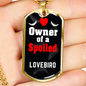 Lovebird Bird Necklace Stainless Steel or 18k Gold Dog Tag 24" Chain-Express Your Love Gifts