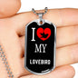 Lovebird Necklace Stainless Steel or 18k Gold Dog Tag 24" Chain-Express Your Love Gifts