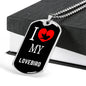 Lovebird Necklace Stainless Steel or 18k Gold Dog Tag 24" Chain-Express Your Love Gifts