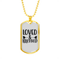 Loved And Blessed Heart Christian Necklace Stainless Steel or 18k Gold Dog Tag 24" Chain-Express Your Love Gifts