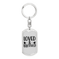 Loved And Blessed Heart Keychain Stainless Steel or 18k Gold Dog Tag Keyring-Express Your Love Gifts