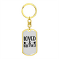 Loved And Blessed Heart Keychain Stainless Steel or 18k Gold Dog Tag Keyring-Express Your Love Gifts
