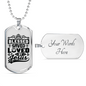 Loved By Jesus Necklace Stainless Steel or 18k Gold Dog Tag 24" Chain-Express Your Love Gifts