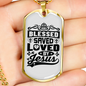 Loved By Jesus Necklace Stainless Steel or 18k Gold Dog Tag 24" Chain-Express Your Love Gifts