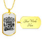Loved By Jesus Necklace Stainless Steel or 18k Gold Dog Tag 24" Chain-Express Your Love Gifts