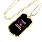 Loves American Shorthair Cat Black Necklace Stainless Steel or 18k Gold Dog Tag 24" Chain-Express Your Love Gifts