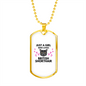 Loves British Shorthair Cat Necklace Stainless Steel or 18k Gold Dog Tag 24" Chain-Express Your Love Gifts