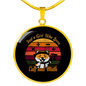 Loves Cat And Math Circle Necklace Stainless Steel or 18k Gold 18-22"-Express Your Love Gifts
