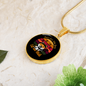 Loves Cat And Math Circle Necklace Stainless Steel or 18k Gold 18-22"-Express Your Love Gifts
