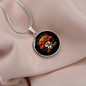 Loves Cat And Math Circle Necklace Stainless Steel or 18k Gold 18-22"-Express Your Love Gifts