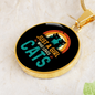 Loves Cute Cats Circle Necklace Stainless Steel or 18k Gold 18-22"-Express Your Love Gifts