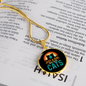 Loves Cute Cats Circle Necklace Stainless Steel or 18k Gold 18-22"-Express Your Love Gifts