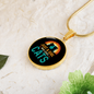 Loves Cute Cats Circle Necklace Stainless Steel or 18k Gold 18-22"-Express Your Love Gifts