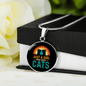 Loves Cute Cats Circle Necklace Stainless Steel or 18k Gold 18-22"-Express Your Love Gifts