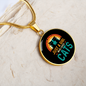 Loves Cute Cats Circle Necklace Stainless Steel or 18k Gold 18-22"-Express Your Love Gifts