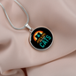 Loves Cute Cats Circle Necklace Stainless Steel or 18k Gold 18-22"-Express Your Love Gifts