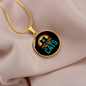 Loves Cute Cats Circle Necklace Stainless Steel or 18k Gold 18-22"-Express Your Love Gifts