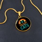 Loves Cute Cats Circle Necklace Stainless Steel or 18k Gold 18-22"-Express Your Love Gifts
