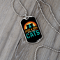 Loves Cute Cats Necklace Stainless Steel or 18k Gold Dog Tag 24" Chain-Express Your Love Gifts