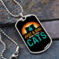 Loves Cute Cats Necklace Stainless Steel or 18k Gold Dog Tag 24" Chain-Express Your Love Gifts