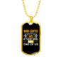 Loves Each Of Us Necklace Stainless Steel or 18k Gold Dog Tag 24" Chain-Express Your Love Gifts