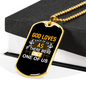 Loves Each Of Us Necklace Stainless Steel or 18k Gold Dog Tag 24" Chain-Express Your Love Gifts