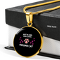 Loves Persian Cat Circle Necklace Stainless Steel or 18k Gold 18-22"-Express Your Love Gifts