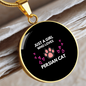 Loves Persian Cat Circle Necklace Stainless Steel or 18k Gold 18-22"-Express Your Love Gifts