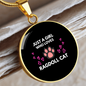 Loves Ragdoll Cat Circle Necklace Stainless Steel or 18k Gold 18-22"-Express Your Love Gifts