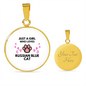 Loves Russian Blue Cat Circle Necklace Stainless Steel or 18k Gold 18-22"-Express Your Love Gifts