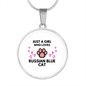 Loves Russian Blue Cat Circle Necklace Stainless Steel or 18k Gold 18-22"-Express Your Love Gifts
