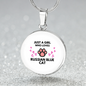 Loves Russian Blue Cat Circle Necklace Stainless Steel or 18k Gold 18-22"-Express Your Love Gifts
