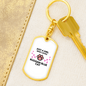 Loves Russian Blue Cat Keychain Stainless Steel or 18k Gold Dog Tag Keyring-Express Your Love Gifts