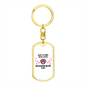 Loves Russian Blue Cat Keychain Stainless Steel or 18k Gold Dog Tag Keyring-Express Your Love Gifts