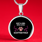 Loves Scottish Fold Cat Circle Necklace Stainless Steel or 18k Gold 18-22"-Express Your Love Gifts